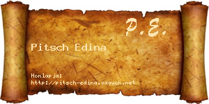 Pitsch Edina névjegykártya